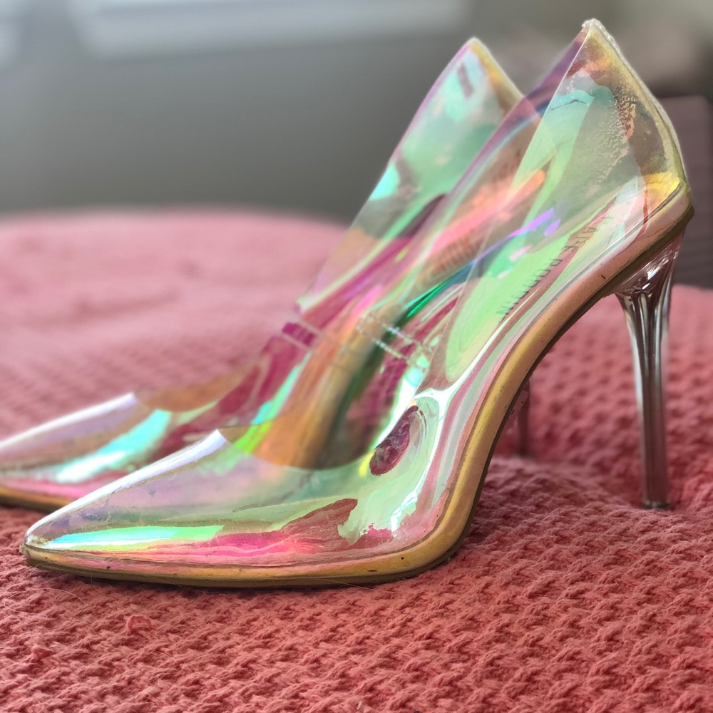 Size 7.5 Glass Doll Clear Stiletto High Heels